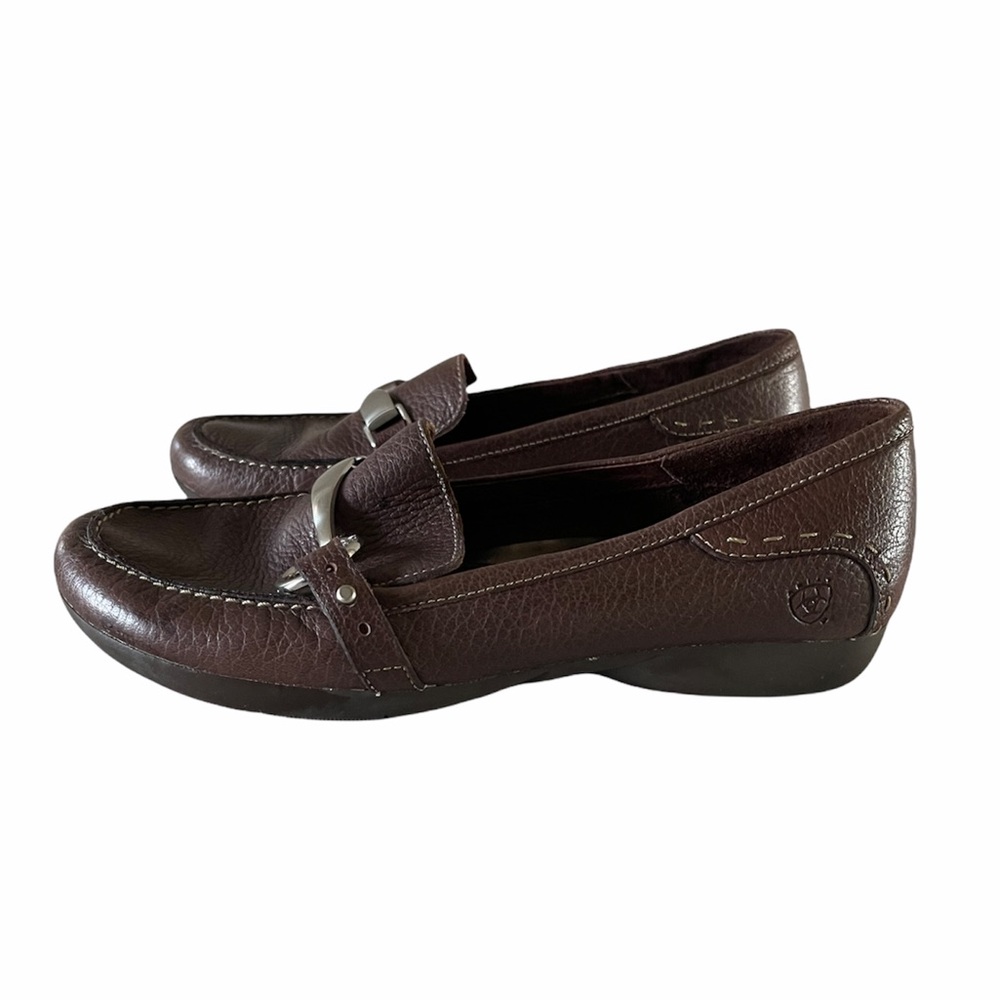Ariat Brown Pebbled Leather Loafer Shoes